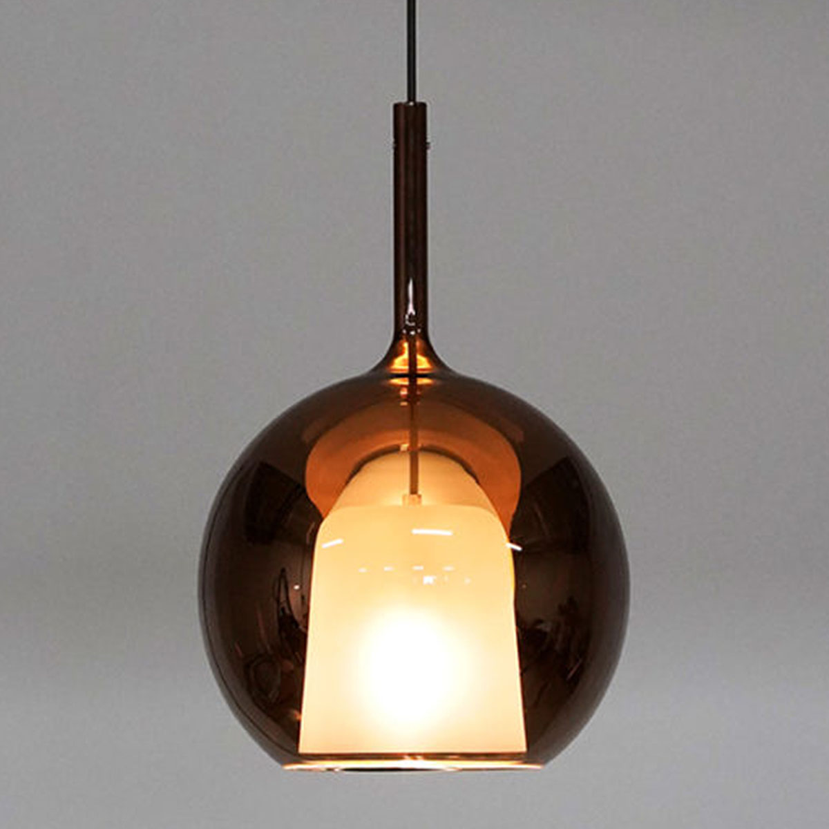 Glo 0811-23 Large Pendelleuchte Ø: 38 cm, Bronze Glas, 2 m
