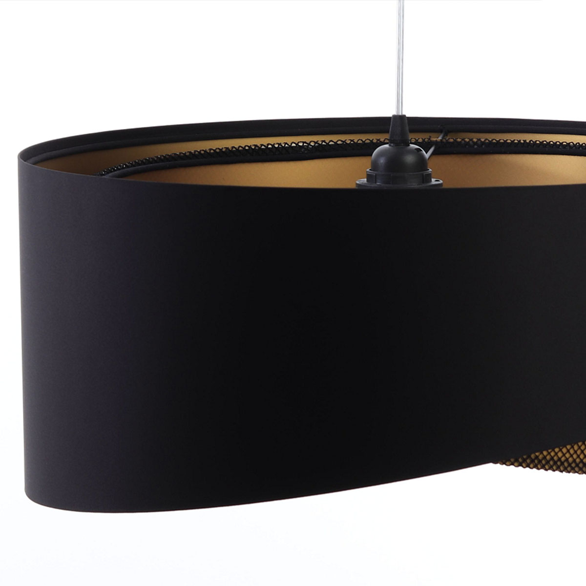 Pendelleuchte, Ø: 50 cm, Schwarz, Gold