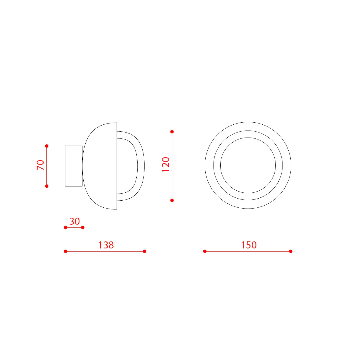 Muse 554.72 Wand-/ Deckenleuchte Ø: 20 cm, Schwarz & Messing - Ausstellungsstück
