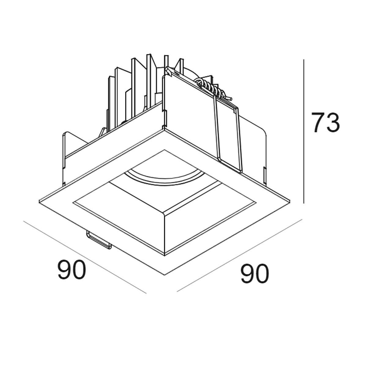 CARREE X LED 92733-65 S1 IP65 Einbaustrahler, B: 9 cm, L: 9 cm, Weiß, Extra-Warmweiß 2700K CARREE X LED 93033-65 S1 IP65 Einbaustrahler, B: 9 cm, L: 9 cm, Alu Grau, Warmweiß 3000K