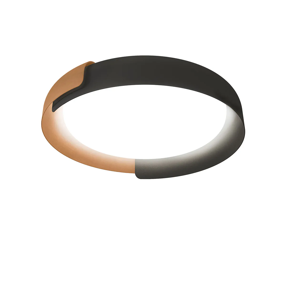 Dala Deckenleuchte, Ø: 58 cm, Dunkelgrau & Kupfer, Warmweiß 3000K