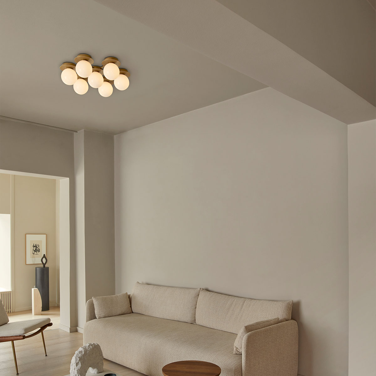 Liila Star Wand- und Deckenleuchte, B: 48,5 cm, H: 54 cm, Gold Liila Star Wand- und Deckenleuchte, B: 48,5 cm, H: 54 cm, Opalglas