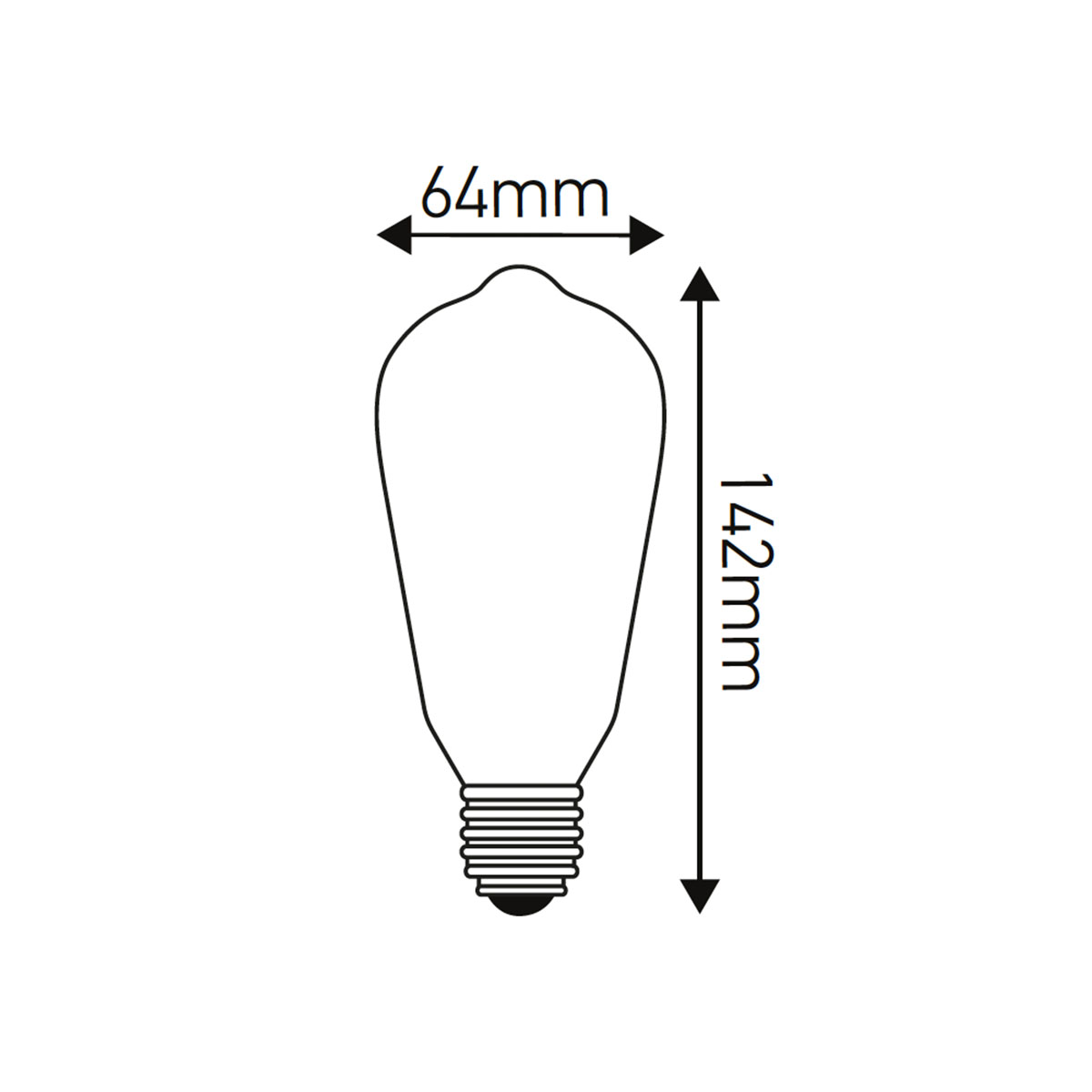 Edison LED filament 6W E27 2100K 390lm amber dimmbar