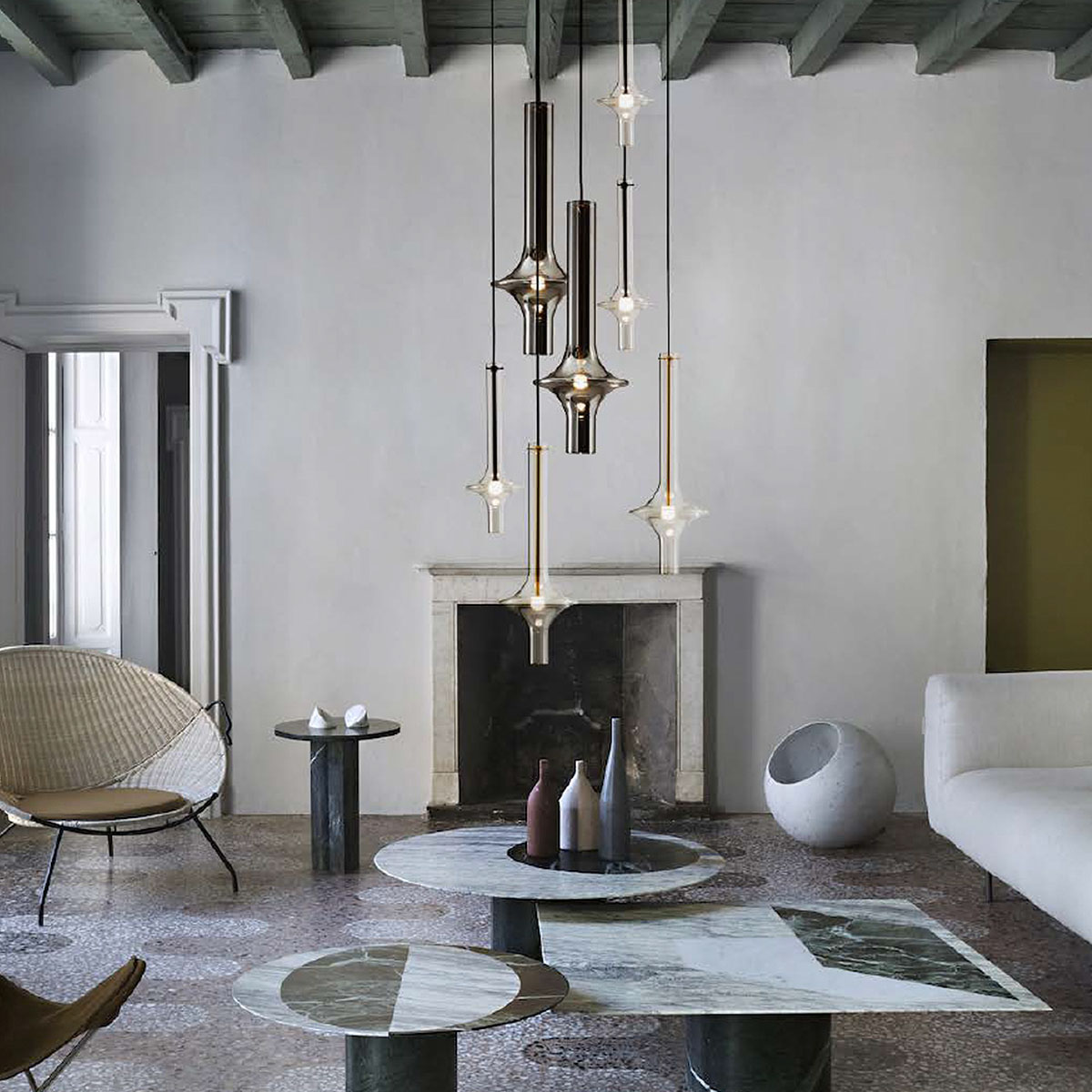 Penta Light Wonder 1504-20 Pendelleuchte Designerleuchte – mundgeblasenes Glas in Schwarz, elegantes Designstück, angenehmer Lichtschein, setzt Akzente in der Küche, ideal über Esstisch, Küche oder Wohnzimmer