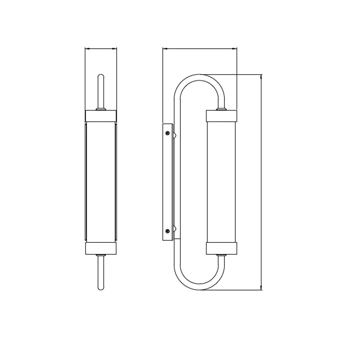 Wandleuchte, Schwarz, H: 46 cm