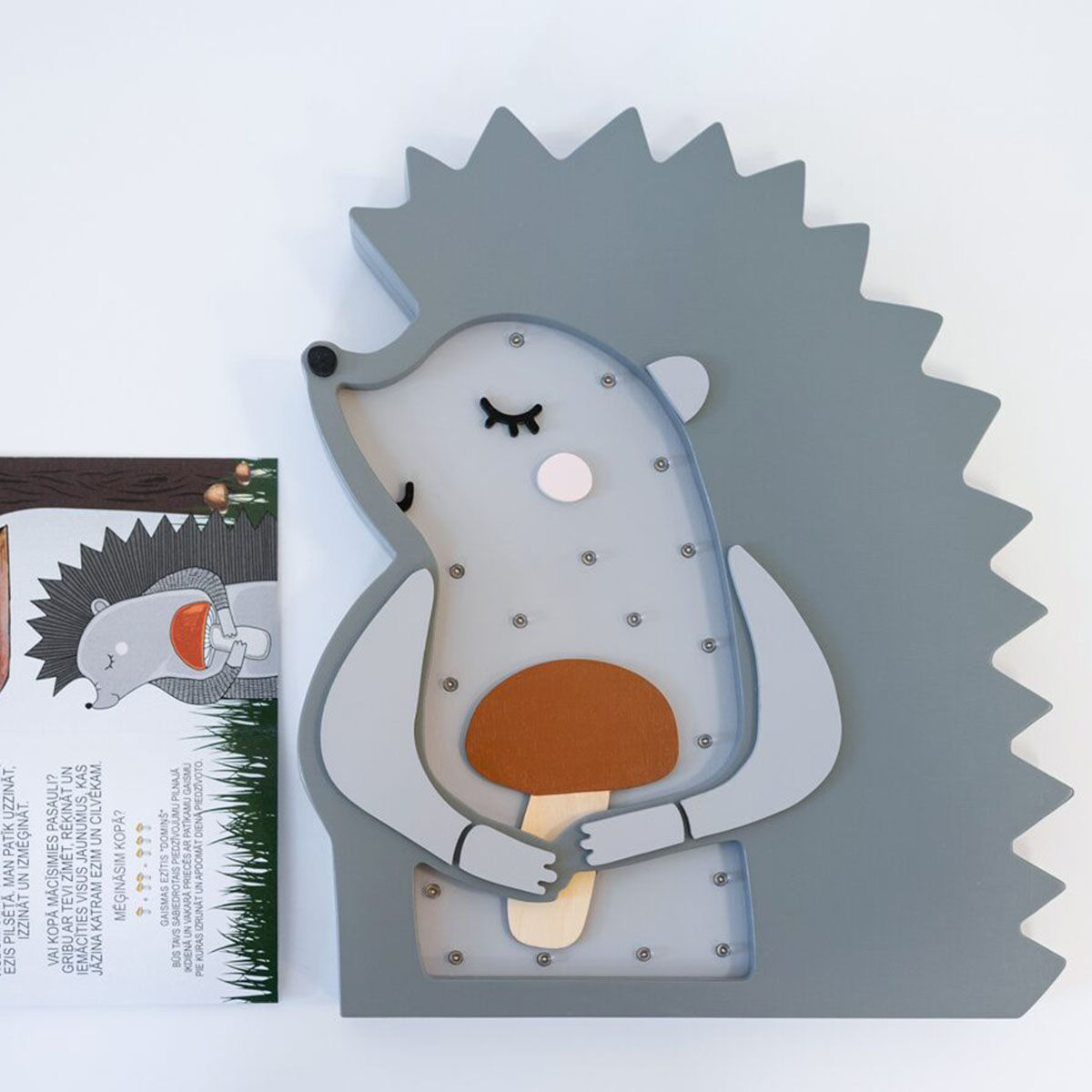 LED Kinder Nachtlicht Igel, aus Holz, handgemacht