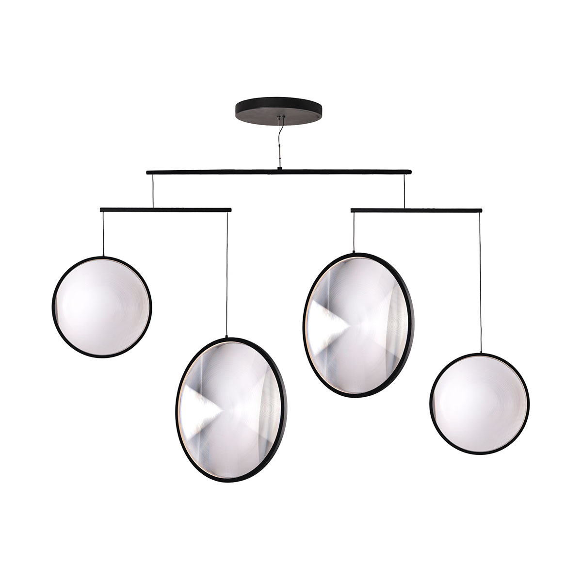 Focus x4 Pendelleuchte, H: 72,3 cm Schwarz 4-flammig