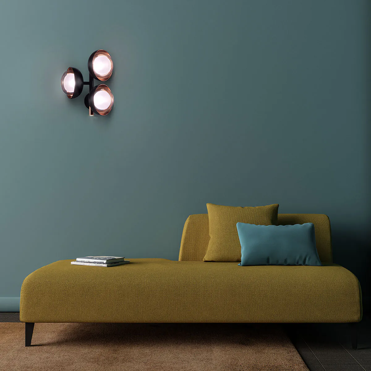 Muse 554.44 Wandleuchte 4-flammig, Schwarz & Messing Muse 554.44 Wandleuchte 4-flammig, Schwarz & Kupfer
