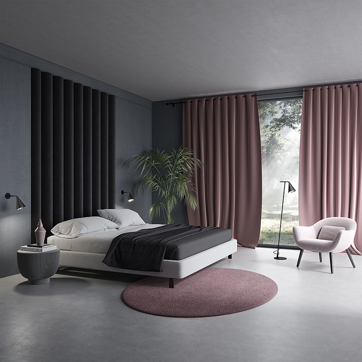 TOOY_Gordon_561_61_2 Gordon 561.61 Stehleuchte H: 140 cm, Schwarz Matt & Schwarz Chrom von TOOY – ideal für Wohnzimmer oder Leseecke