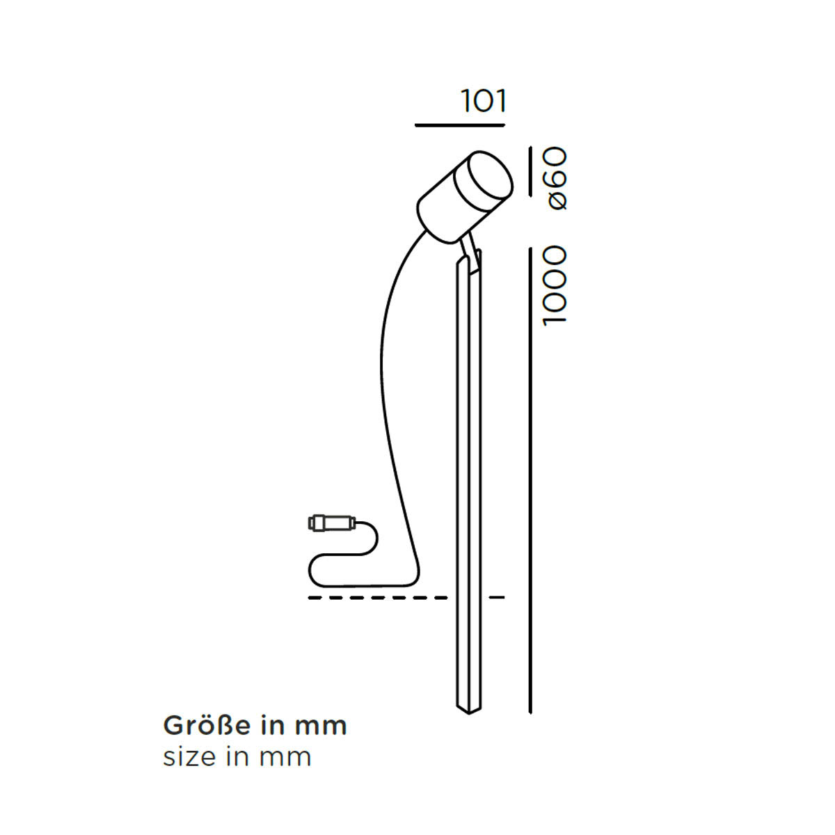 piek 100 spot Erdspießleuchte, Connect, Anthrazit, H: 100 cm