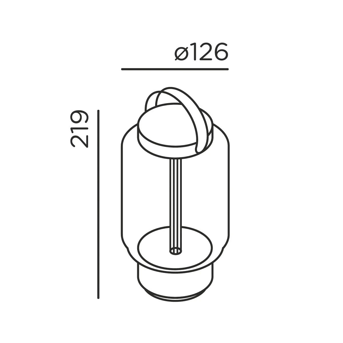 qu Mobile Akku Tischleuchte, Ø: 12,6 cm, H: 21,9 cm, Jet Black, Rose