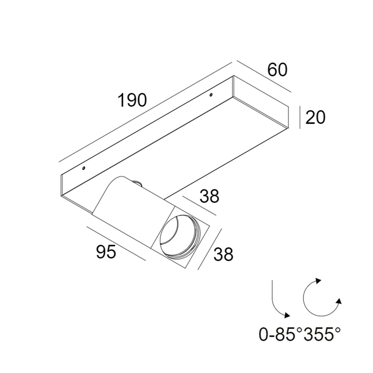 OCTAV 39 ON 1 92720 DIM8 Aufbaustrahler, L: 19 cm cm, B: 6 cm, Schwarz, Extra-Warmweiß 2700K, 20° OCTAV 39 ON 1 92720 DIM8 Aufbaustrahler, L: 19 cm cm, B: 6 cm, Weiß, Warmweiß 3000K, 40°