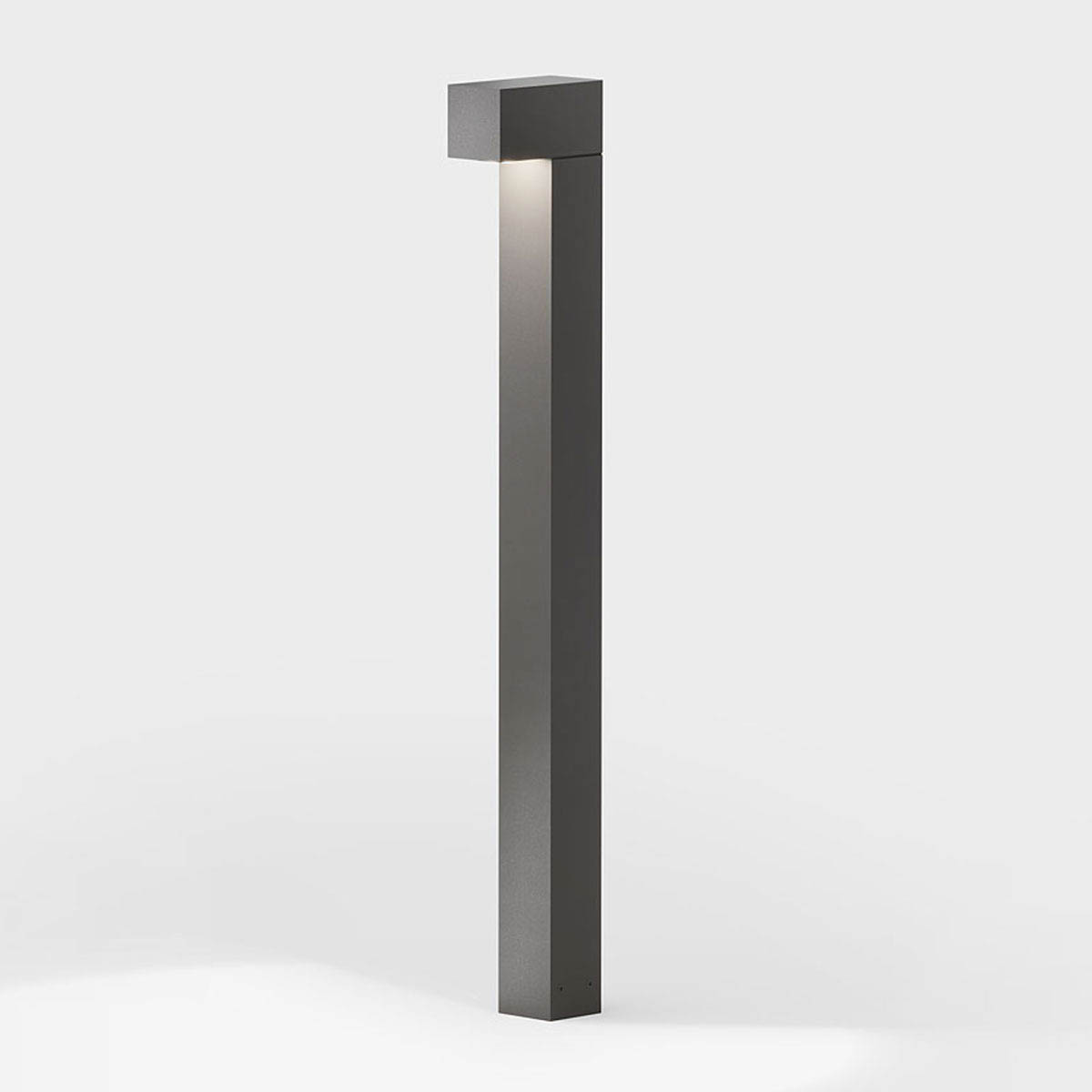 Schmale Pollerleuchte für außen in der Farben braun