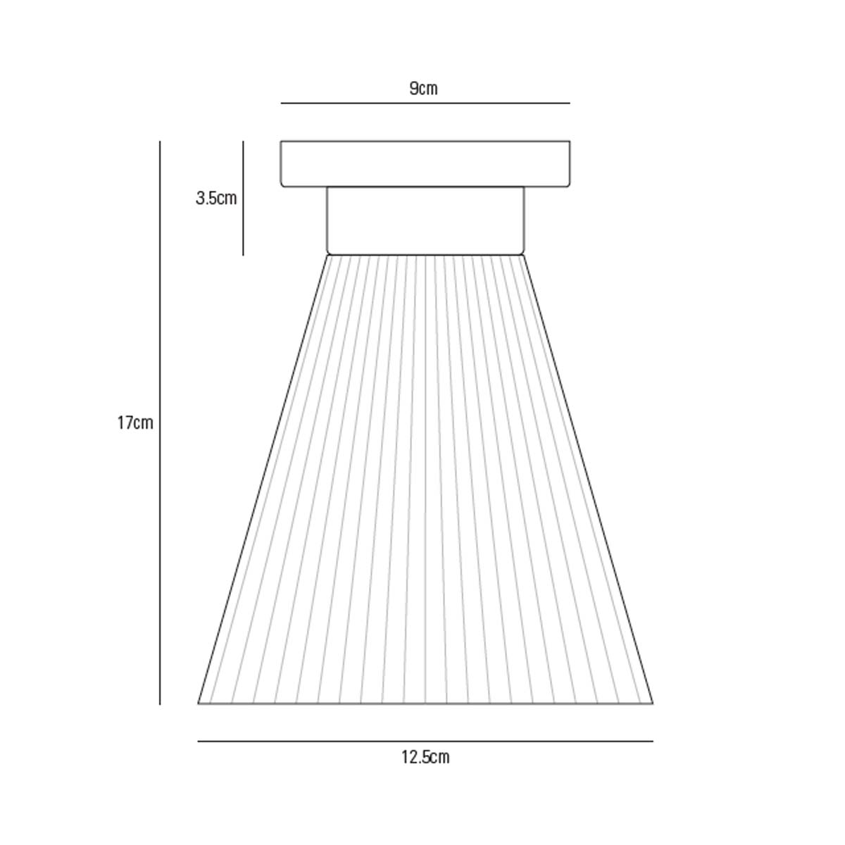 Hector Medium Pleat Deckenleuchte, Aluminium gebürstet, Ø: 12,5 cm