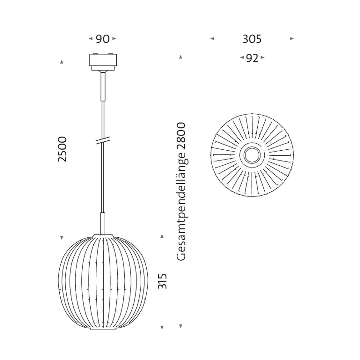 Mawa Design Gangkofner Bologna mini Pendelleuchte, Ø: 31,5 cm, H: 30,5 cm Pendel schwarz Mawa Design Gangkofner Bologna mini Pendelleuchte, Ø: 31,5 cm, H: 30,5 cm Pendel schwarz