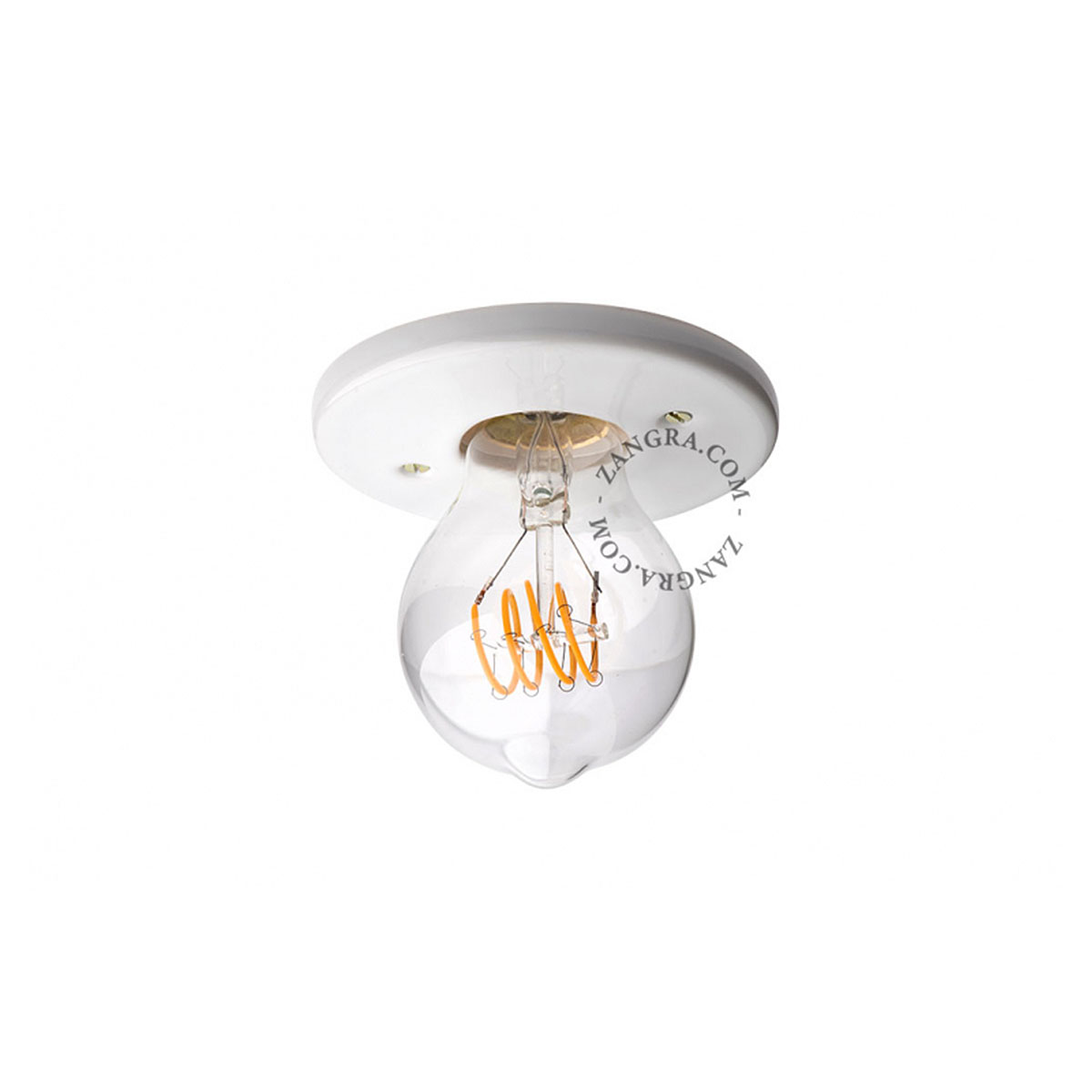 light.027.w, flache Einbauleuchte, reines Porzellan, weiß