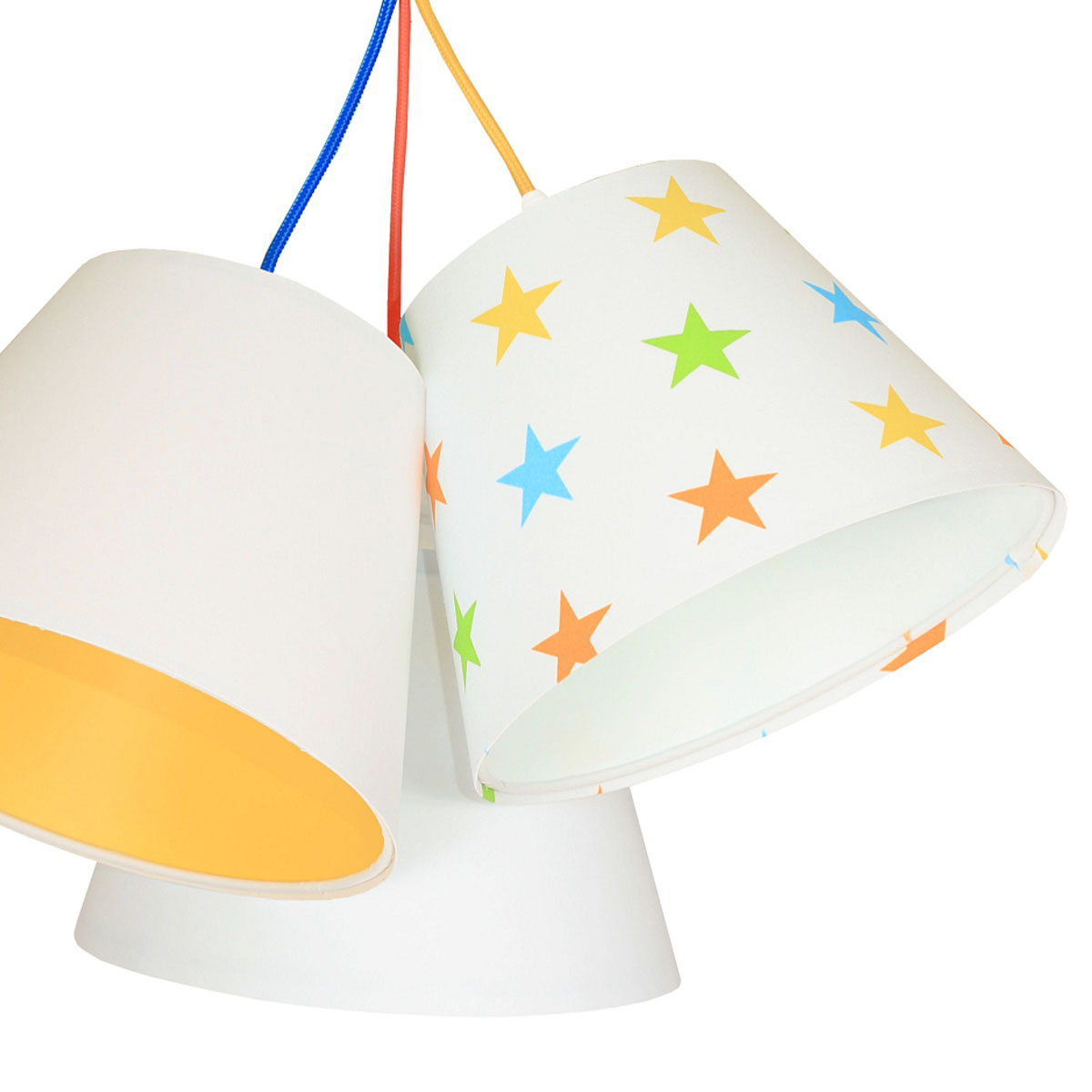 Kinderzimmer Pendelleuchte Sternenmuster mehrfarbig, Ø: 53 cm, Weiß, Orange