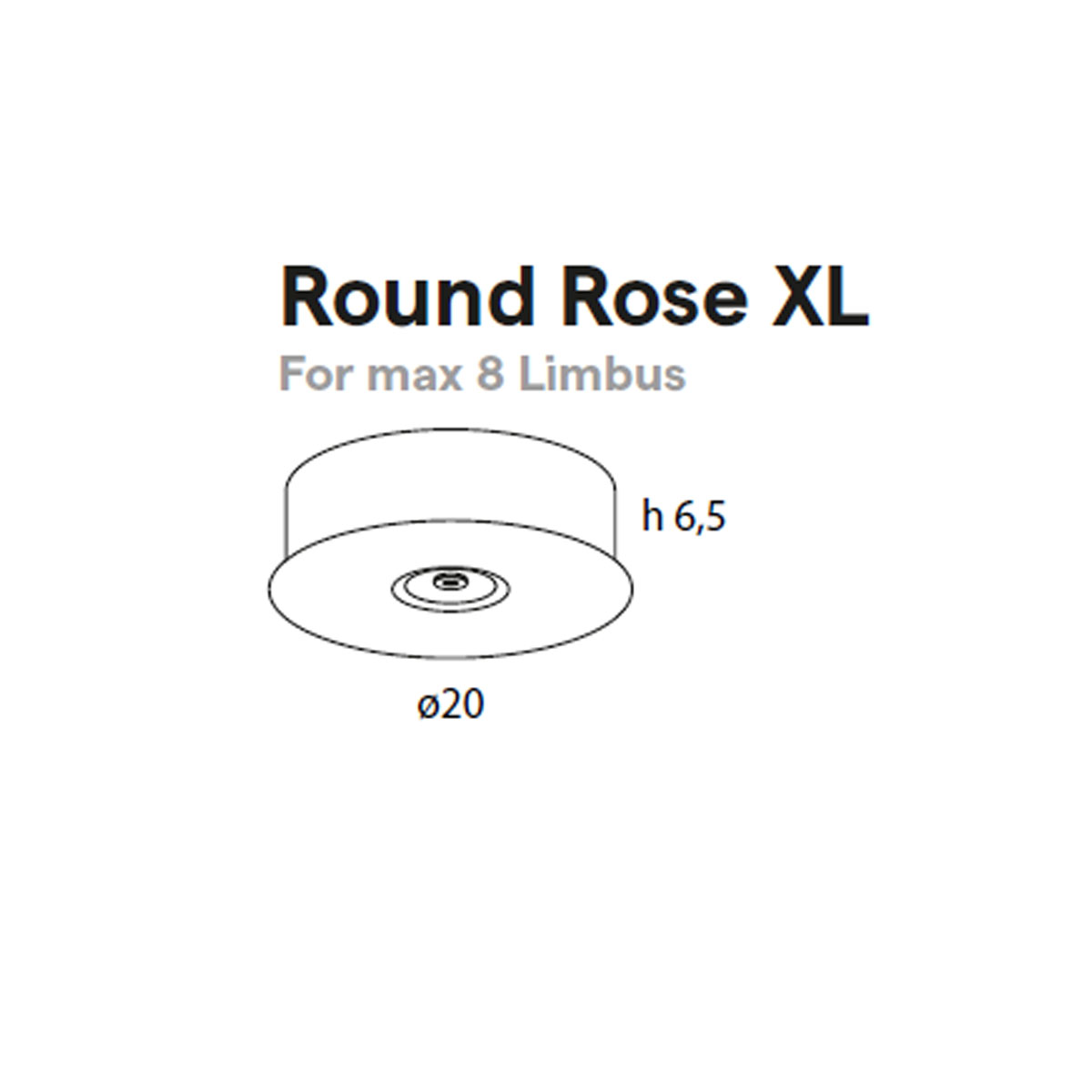 Baldachin Round Rose XL, Ø: 20 cm, Weiß