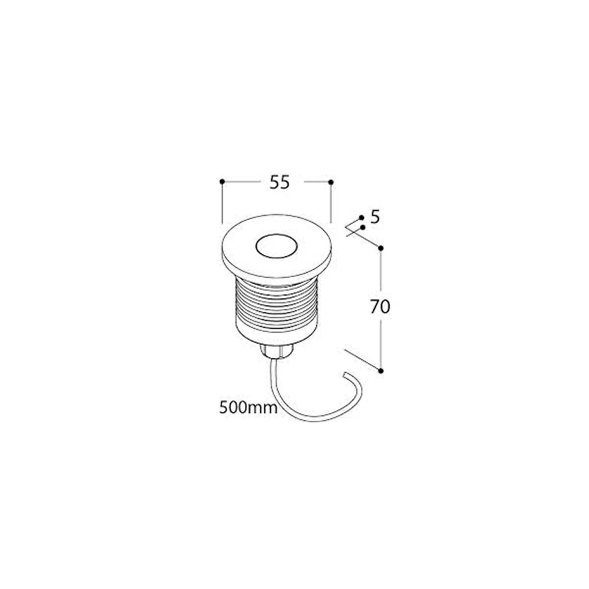 Mirco Obo Round Focus Bodenstrahler, Black & Focus Gold