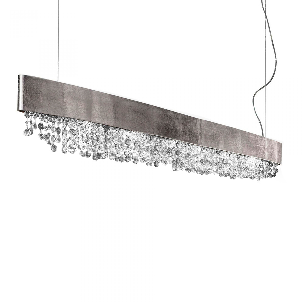 Masiero Olà S8 OV 210 Pendelleuchte Pendelleuchten - elegantes Designerlicht aus Glas und Metall, Farbe Silber