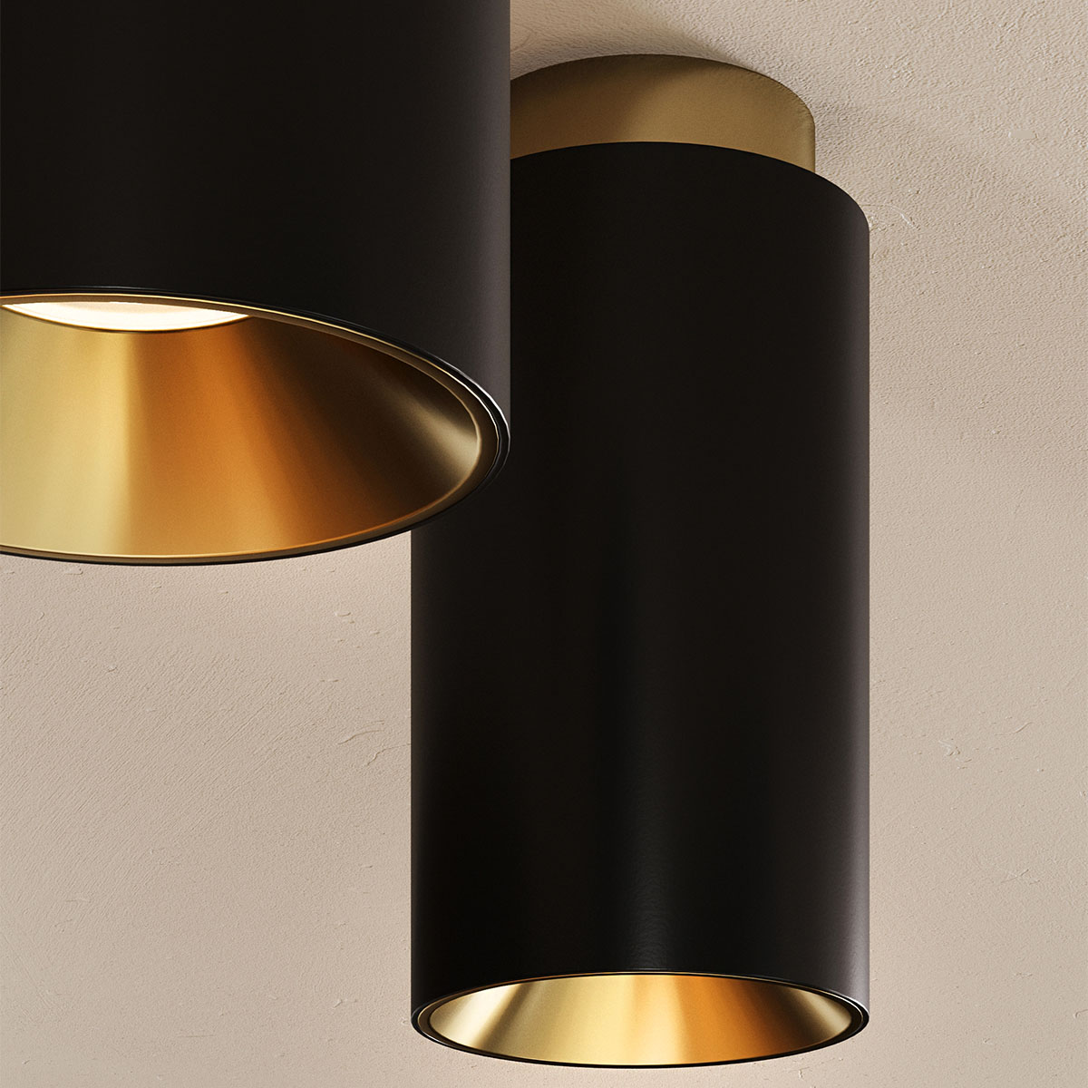 Tobo C65 Deckenleuchte, Ø: 6,5 cm, H: 16,5 cm Messing – stilvolle Designerlampe des Herstellers DCW Editions