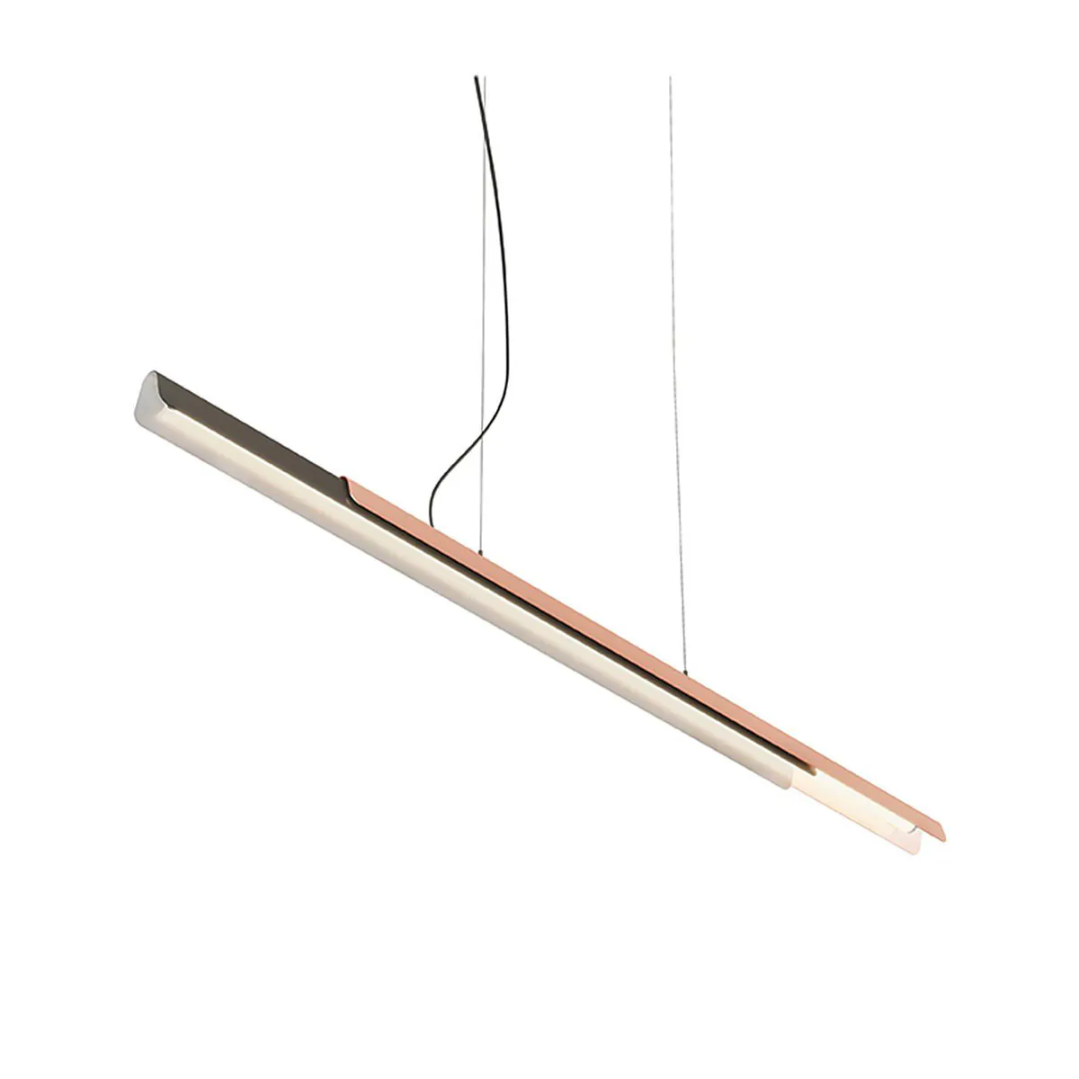 Dala Linear Pendelleuchte, L: 150 cm, Dunkelgrau & Kupfer, Warmweiß 3000K