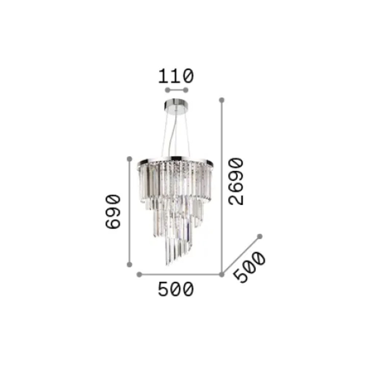 Carlton SP12 Kronleuchter, Ø: 50 cm