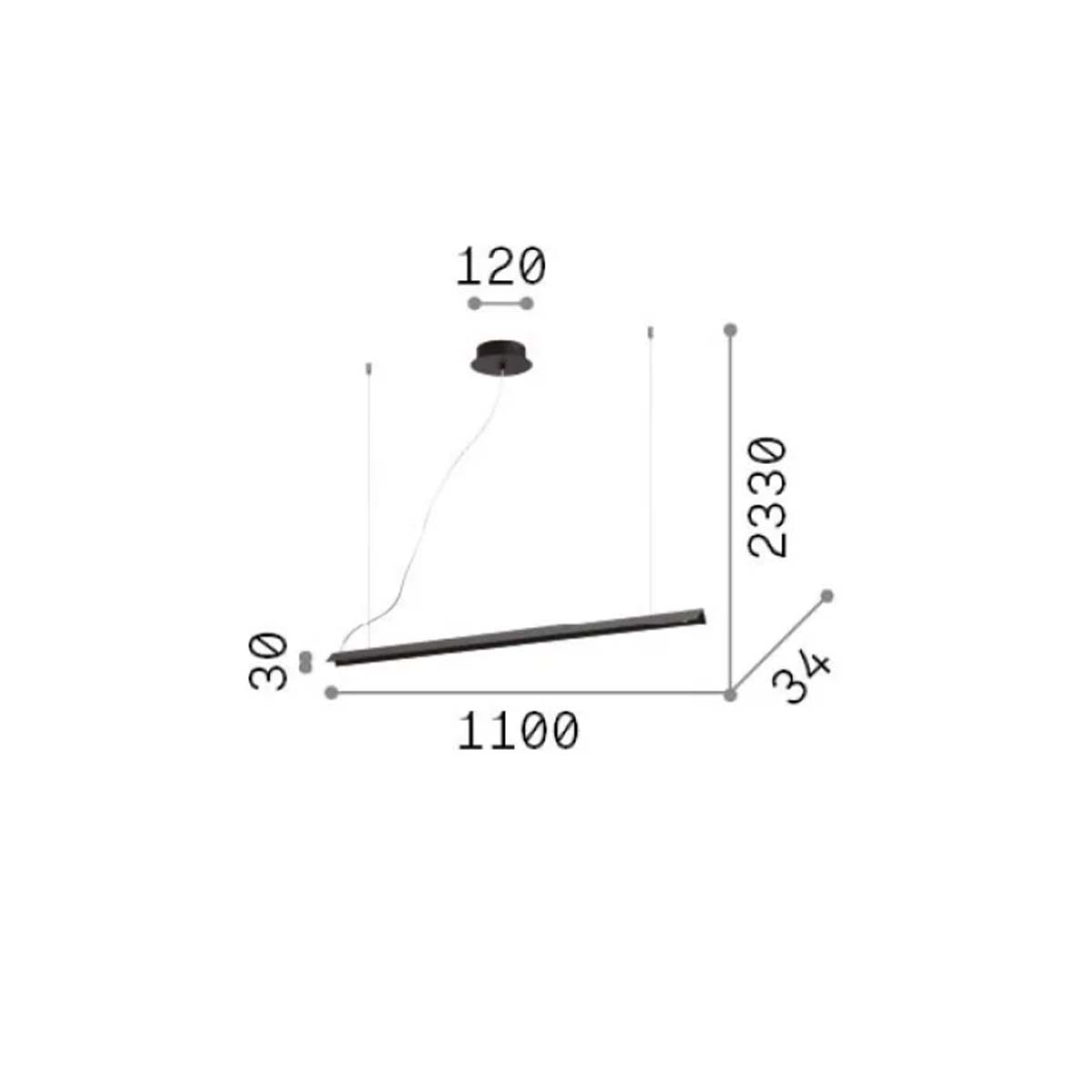 V-line SP Pendelleuchte, L: 110 cm, Weiß V-line SP Pendelleuchte, L: 110 cm, Schwarz
