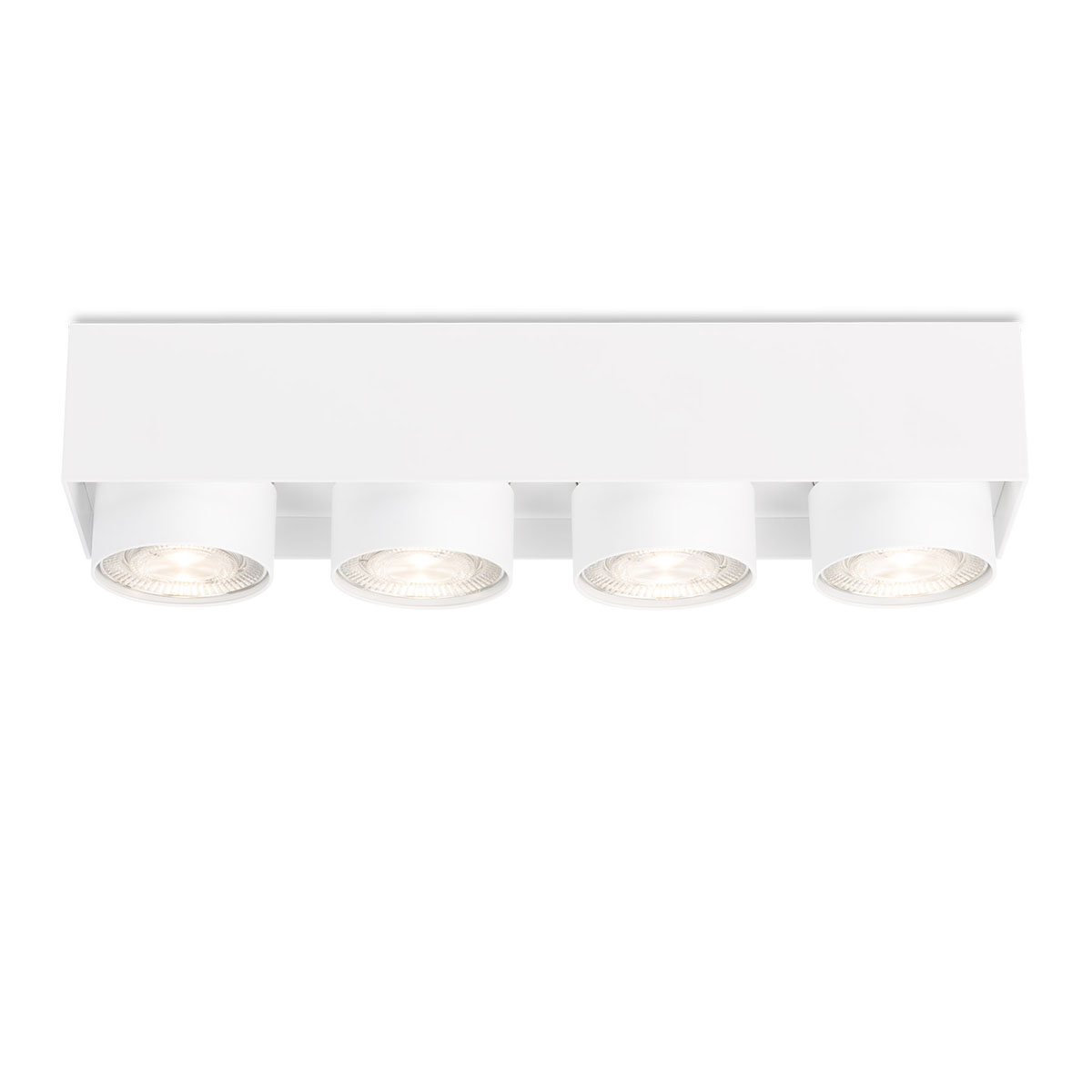 Wittenberg 4.0, wi4-ab-4e-hb Aufbaustrahler, Weiß matt, Extra-Warmweiß 2700K, Spot 12°, Phase Cut Wittenberg 4.0, wi4-ab-4e-hb Aufbaustrahler, Weiß matt, Warmweiß 3000K, Flood 38°, Bluetooth