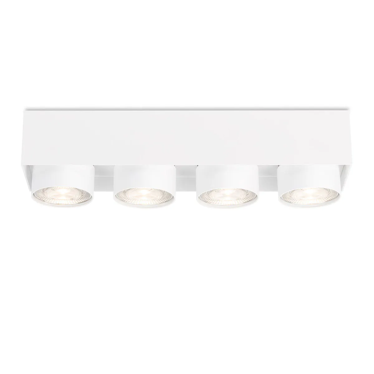 Wittenberg 4.0, wi4-ab-4e-hb Aufbaustrahler, Weiß matt, Extra-Warmweiß 2700K, Spot 12°, Phase Cut Wittenberg 4.0, wi4-ab-4e-hb Aufbaustrahler, Weiß matt, Warmweiß 3000K, Flood 38°, Bluetooth