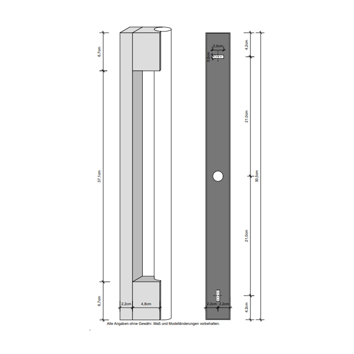 Omega 50 Wandleuchte Bad, H: 50,5 cm, B: 4 cm, Schwarz matt