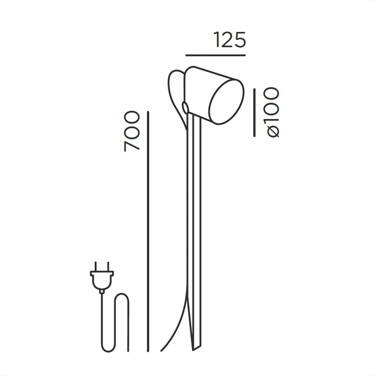 stic Erdspießleuchte, Schuko Stecker, Anthrazit, H: 70 cm