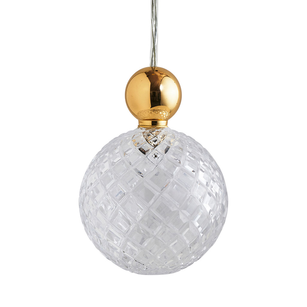 Ebb & Flow Uva Pendelleuchte Crystal L Ø 10 cm Uva Pendelleuchte Crystal L Ø 10 cm, Small check, Gold, für Multi-Baldachin Small check Pendelleuchten – exklusive Designerlampe, handgefertigt für Schlafzimmer