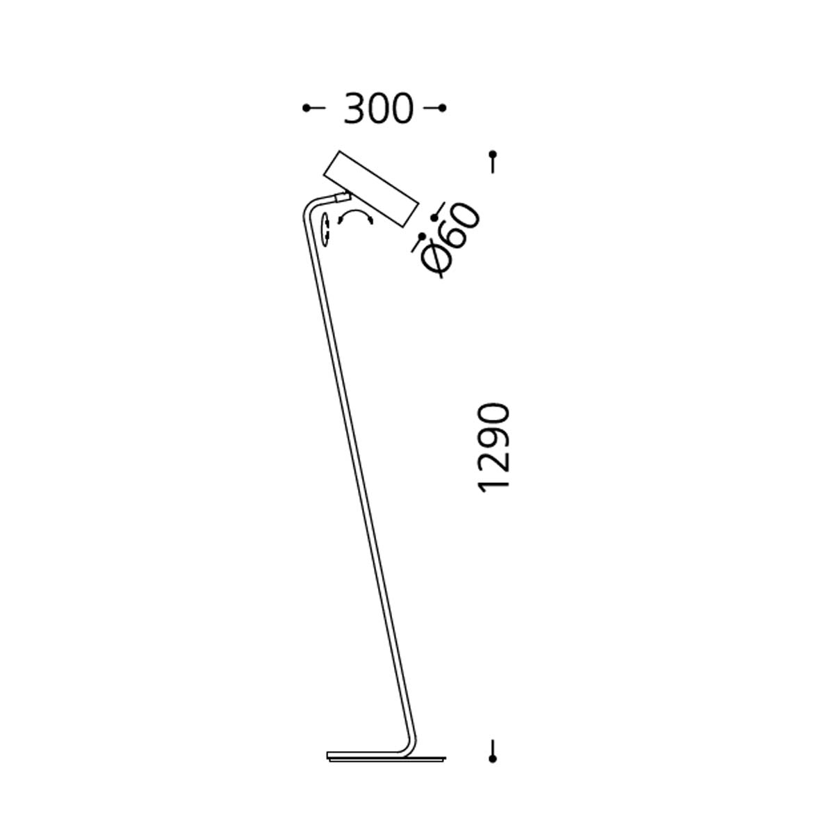 Stehleuchte Messing poliert, H: 129 cm