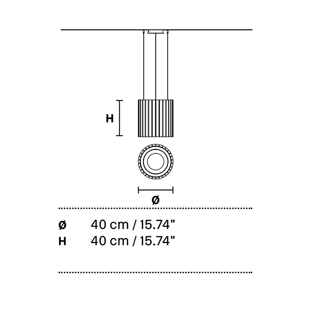 Masiero Vegas S RD40 Pendelleuchte Pendelleuchten - technische Zeichnung