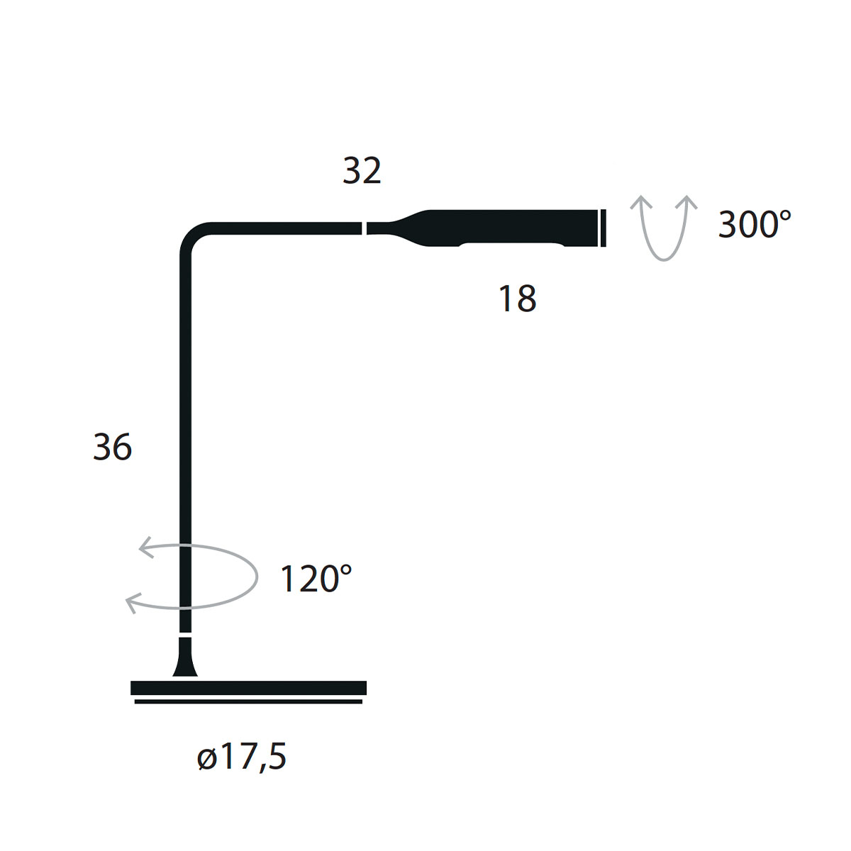 Flo Bedside Tischleuchte, H: 36 cm, Schwarz soft, Warmweiß 3000K