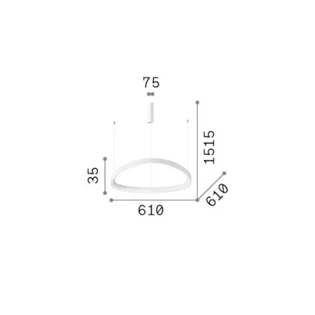 Gemini SP d061 dali/push 3000K Pendelleuchte, L: 61 cm, B: 61 cm, Messing