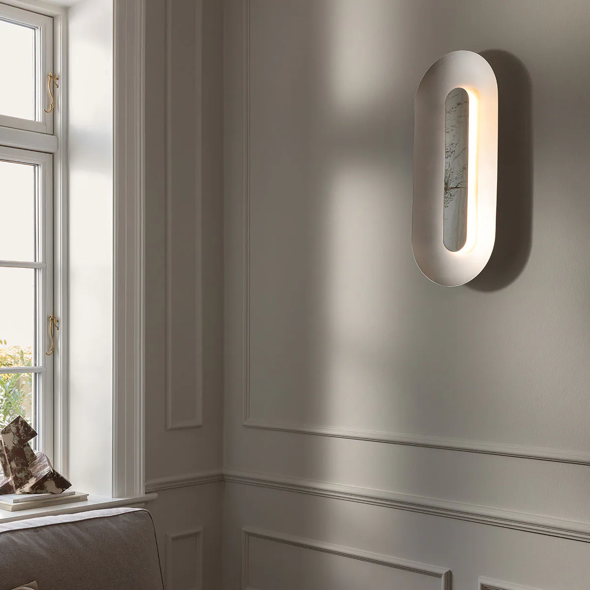 Sasi Large Wandleuchte, H: 65 cm, Silber