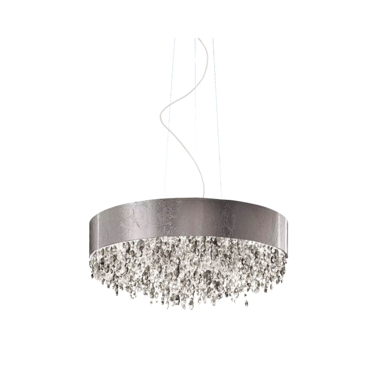 Masiero Olà S6 40 Pendelleuchte Pendelleuchten - elegantes Designerlicht aus Glas und Metall, Farbe Silber Masiero Olà S6 90 Pendelleuchte Pendelleuchten - elegantes Designerlicht aus Glas und Metall, Farbe Silber