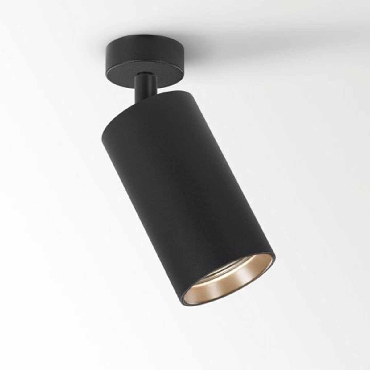 DeltaLight SPY 90 ON 1 93045 DIM1 Aufbaustrahler, Ø: 9 cm, L: 16,5 cm Schwarz, Warmweiß 3000K, 45° Schwarz Bronze Modern & neutral – moderne für Küche schwenkbar & drehbar