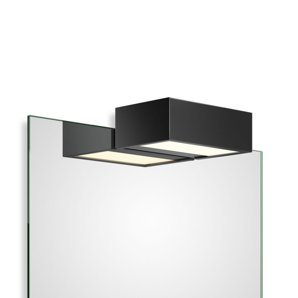 Design-Spiegel mit Beleuchtung – Decor Walther Box 1-15 N LED Spiegel Aufsteckleuchte Bad, Schwarz matt, B: 15 cm, Warmweiß 3000K