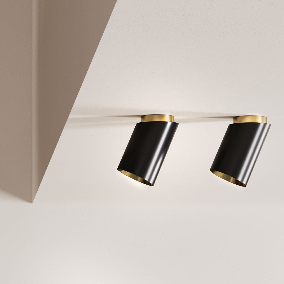 Tobo C85 Diag Deckenleuchte, Ø: 8,5 cm, H: 14,6 cm Schwarz – zeitlose Designerleuchte von DCW Editions