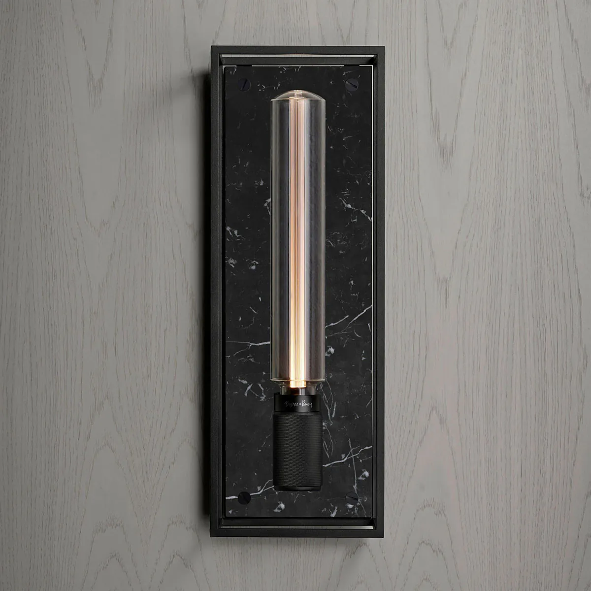 Caged Wall Light Large, Black Marble