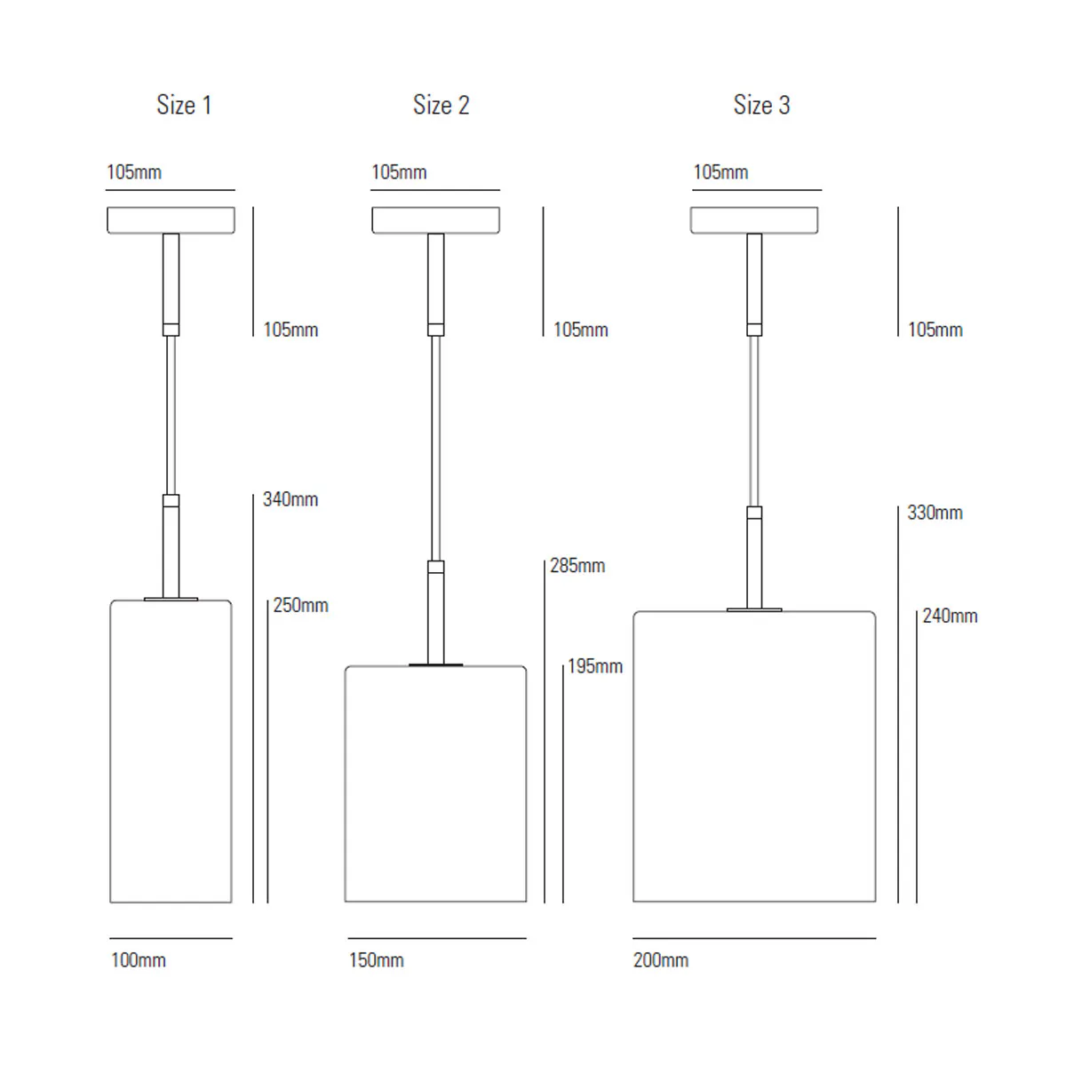 Brompton Size 3 Pendelleuchte, Ø: 20 cm
