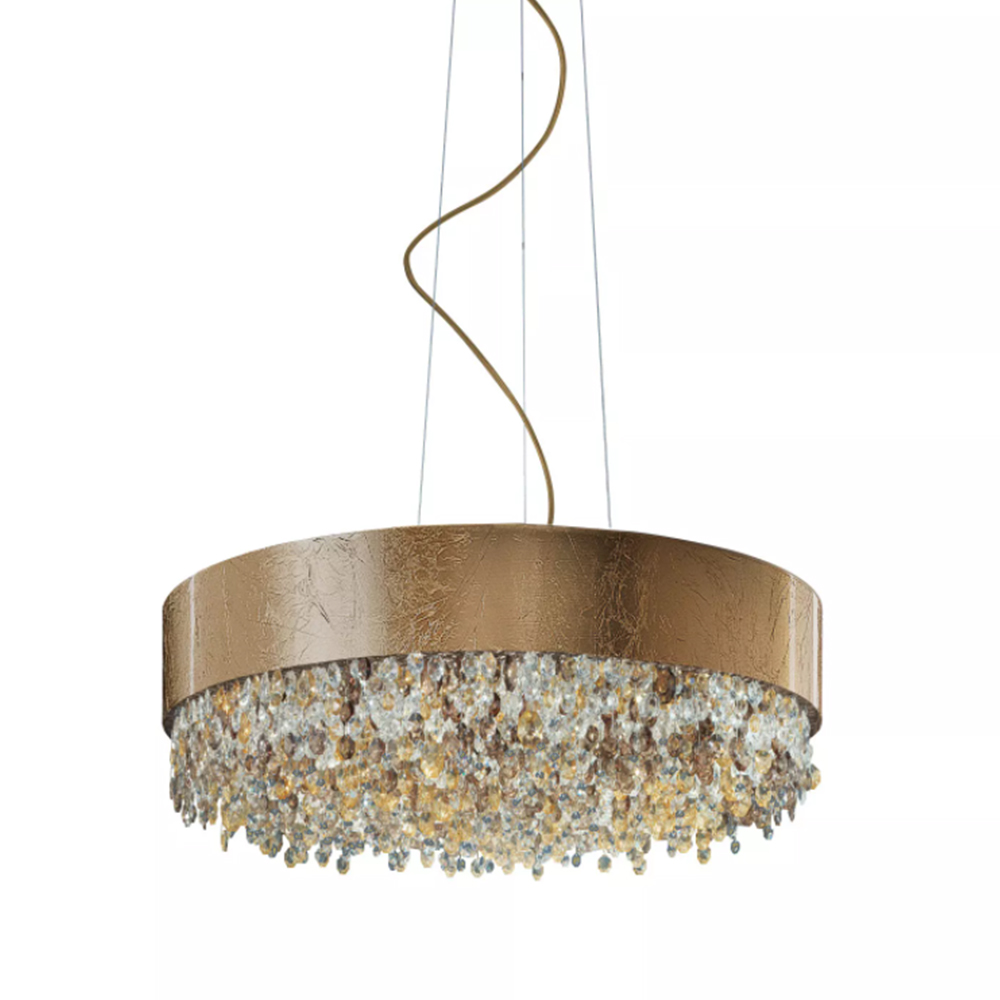 Masiero Olà S12 120 Pendelleuchte Pendelleuchten - elegantes Designerlicht aus Glas und Metall, Farbe Gold Masiero Olà S12 120 Pendelleuchte Pendelleuchten - elegantes Designerlicht aus Glas und Metall, Farbe Gold