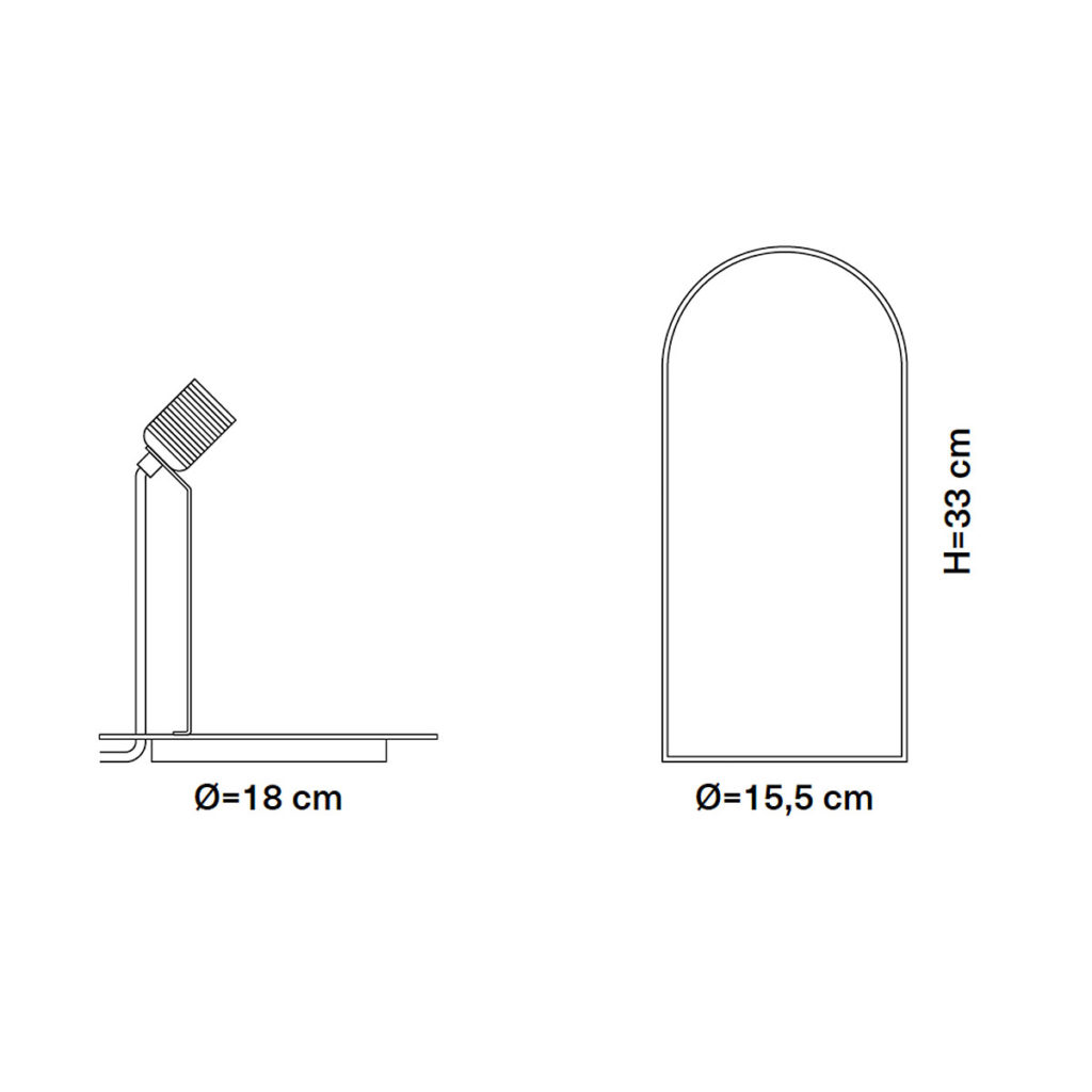SpeakUp S Tischleuchte Ø 18 cm, H 33 cm, Smokey Grey
