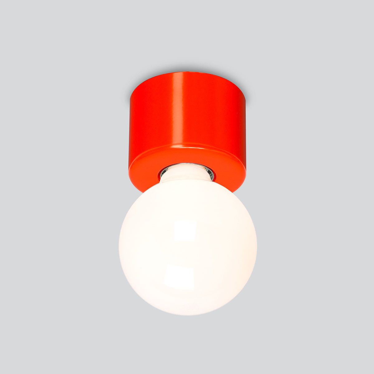 Eintopf Wand-/ Deckenleuchte, Ø: 8 cm, Leuchtorange glänzend