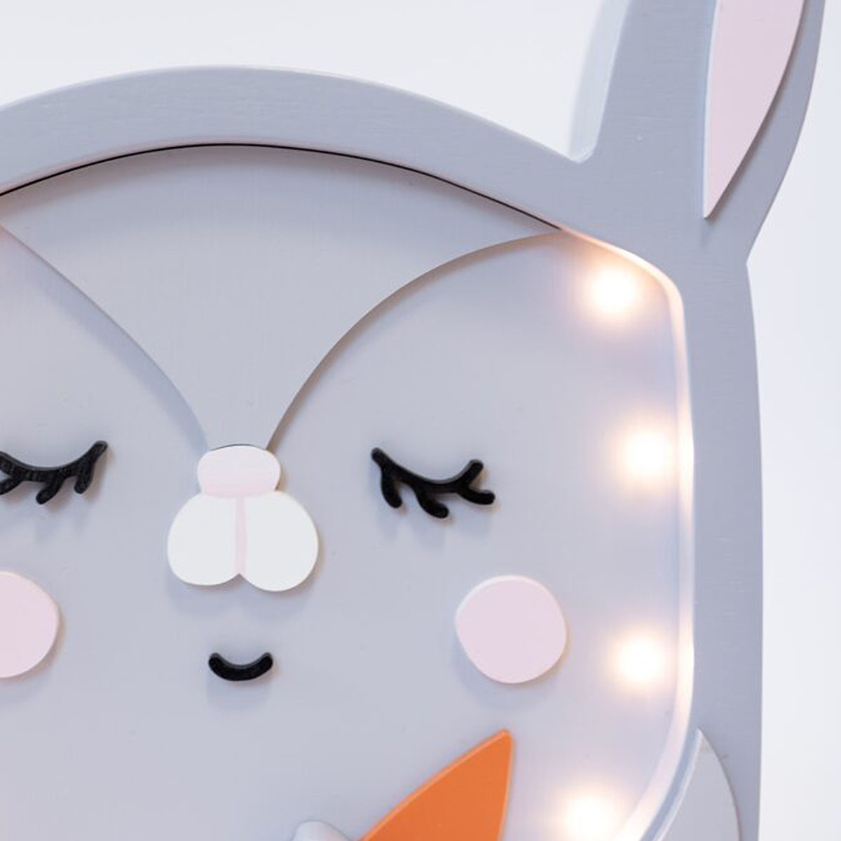 LED Kinder Schlummerlicht Hase, aus Holz, handgemacht