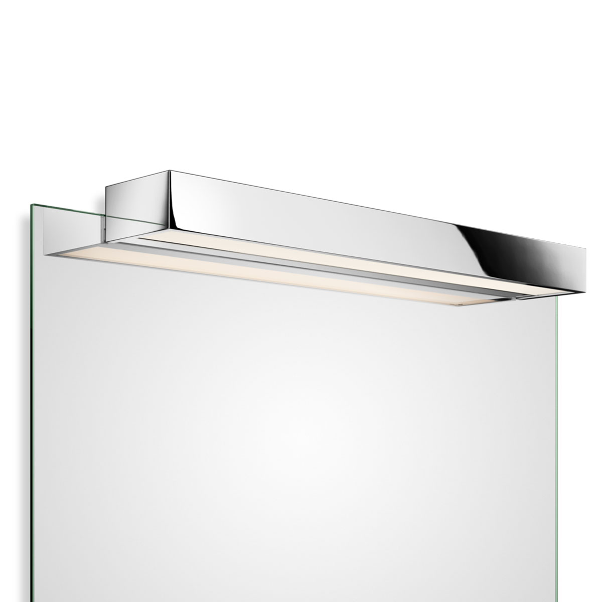 Design-Spiegel mit Beleuchtung – Decor Walther Box 1-60 N LED Spiegel Aufsteckleuchte Bad, Chrom, B: 60 cm, Warmweiß 3000K