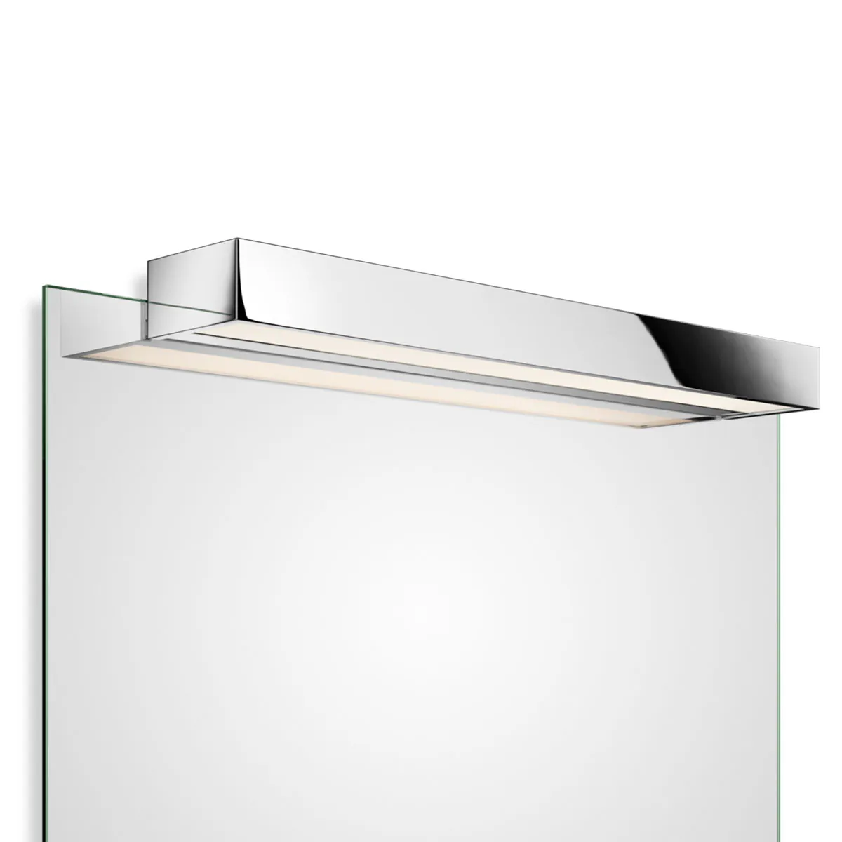 Design-Spiegel mit Beleuchtung – Decor Walther Box 1-60 N LED Spiegel Aufsteckleuchte Bad, Chrom, B: 60 cm, Warmweiß 3000K